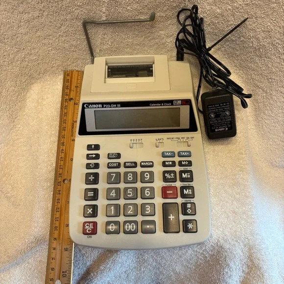 Canon P23-DH III Printing Calculator With Adapter - Picture 3 of 6